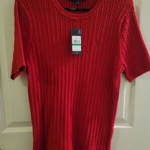 Tommy Hilfiger Vibrant Red Knit Top
